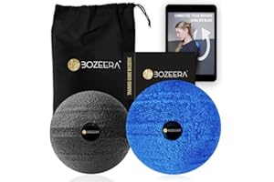 BOZEERA [BALLE DE MASSAGE DOS, PIED ETC. - 2 PIECES] Balles de Massage Pied, Dos etc. - 8 et 10 CM - 2x Boule Massage avec instructions Vidéo (Français), Livret et Sac - Premium