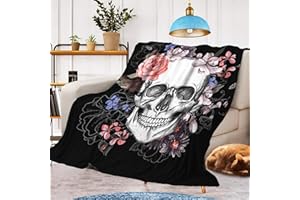 CXYXHW Decke Totenkopf Kuscheldecke,Warm und Flauschig Kinder Halloween Decken Flanelldecke,mikrofaser Couchdecke Raumdekoration(Totenkopf 1, 150x200cm)