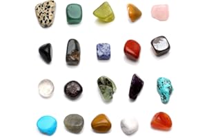 CrystalTears 20 Pezzi di Pietre Naturali Pietra Minerale da Collezione Raccolta Scienze Geologiche per Bambini Ragazzi Studente Appassionati di Geologia