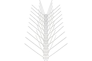 Viirkuja Protection Anti Pigeons 3 Mètres De Pic Anti Pigeon en Acier Inoxydable 4 Rangées | Longueur Totale 300 Cm | 12 éléments De 25 Cm | Répulsif Oiseaux avec Fermeture Facile par Clic.