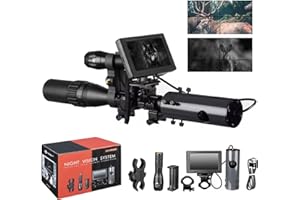 SUZLAZYR Visionneuse de nuit, illuminateur infrarouge de 850 NM appareil photo numérique pour la chasse, écran de 4,3 pouces, vision nocturne à 200 m, pour oculaire de 35 à 45 mm