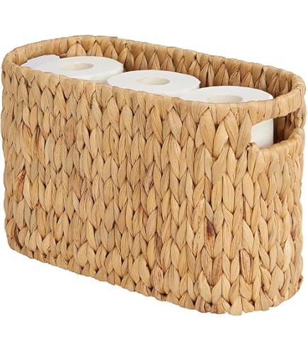 Manico cestino ovale bianco naturale lavato 22x16