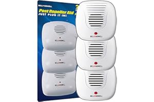 BELL+HOWELL Bell + Howell Ultrasonic Pest Repeller Home Kit (Pack of 3), Ultrasonic Pest Repeller, Pest Repellent for Home, Bedroom, Office, Kitchen, Warehouse, Hotel, Safe for Human and Pet