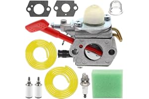 ZAMDOE WT-458 Carburatore per Homelite A03003 A03002 A04445A ST145 ST155 ST175 ST185 ST275 ST285 ST385 ST485 SX135 GST18 HBC18 HBC28 HBC30 HLT15 HLT16 HLT18 HLT28 Tagliabordi con Candela