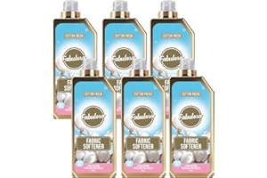 Perfumowany płyn zmiękczający do płukania tkanin Fabulosa, Płyn zmiękczający i odświeżający do ubrań, Długotrwały zapach, Pielęgnacja tkanin,198 prań, Opakowanie 6 sztuk, Cotton Fresh