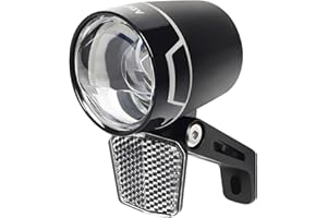 ADDVIEW Feu de vélo 80 Lux Nova M80 - Feu avant à dynamo avec feu de circulation diurne, feu de position, boîtier en aluminium, approuvé StVZO - Étanchéité IP65 - Pour vélo en toute sécurité de jour
