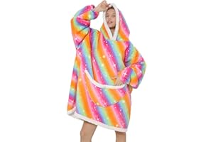 JOREAY Bluza z kapturem oversize – Polar do noszenia, koc dla kobiet i mężczyzn, dla dorosłych, puszysta, duża, wygodna bluza z kapturem