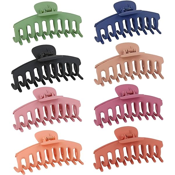 Fousenuk Haarklammern Set – 10 Stück, Groß & Rutschfest, Für Dickes Haar, 2 Stile, Matt