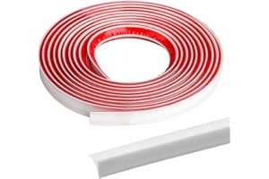 NEWOUTSET Cubiertas para zócalo, tiras de calafateo, borde laminado de silicona, borde de suelo, revestimiento de techo autoadhesivo, moldura flexible para encimera de pared, color blanco (20 x 15 mm) x 5 m
