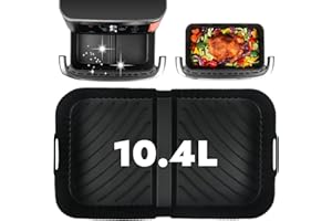 GINOYA Moule Air Fryer pour Ninja 10,4 L, Silicone Accessoire Air Fryer pour Ninja Grand Tiroir de Ninja Foodi FlexDrawer Air Fryer 7-en-1 AF500EU AF500EUCP(Noir)