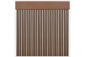 P T PERTONI TENDE Cortinas Exterior de Cinta para Puertas | Plástico PVC y Barra Aluminio tamaños | PERTONI TENDE (MARRÓN Y Beige, Ancho 120cm x 230cm Largo)