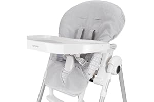 BABY IDEA Babysanity Housse de Chaise Haute Universelle en Mousse de Coton Douce Apporte à Votre Chaise Haute une Sensation de Sécheresse et de Fraîcheur 100% Fabriqué en Italie (Gris)