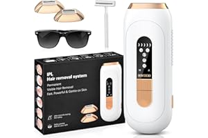 RWSRW Depiladora Laser con 0,2s Flash Rápido, Laser Depilacion 600NM-1200NM, 4 en 1 Depiladora Luz Pulsada, 5 Niveles de Energía Luz Pulsada Depilacion para Mujer/Hombres Cuerpo Entero