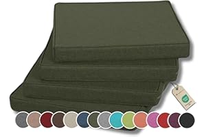 ‎GUTEKISSEN Gutekissen® Stuhlkissen Polsterauflage Auflage für Stühle/Bänke für Haus und Garten Sitzauflage Gartenkissen Sitzkissen viele Farben FK5 (45x45, Dunkelgrün, 4)