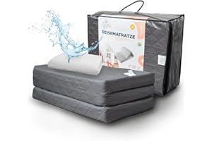 Alcube Matelas de Voyage 70 x 140 cm avec sur-Matelas – pour lit de Voyage bébé/Matelas d'invités avec Sac Noir