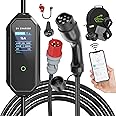 AFYEEV Type 2 EV Charger, 11kW 8-16A 3 Phase, EV Charger Type 2, Electric Car Charging Cable with Bag, 7M