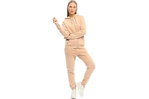 nolihoo Ensemble Femme Jogging Survetement Sport Avec Fermeture Éclair Complète, Poches Et Capuche Pour Intérieur Et Extérieur 2 Parties