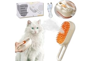 Emafymb Spazzola a Vapore per Gatti, Steamy Cat Brush 3 In 1, Spazzola con Vapore per Animali Domestici, Strumento per la Toelettatura Della Spazzola per la Rimozione dei Peli dei Gatto dei Cane