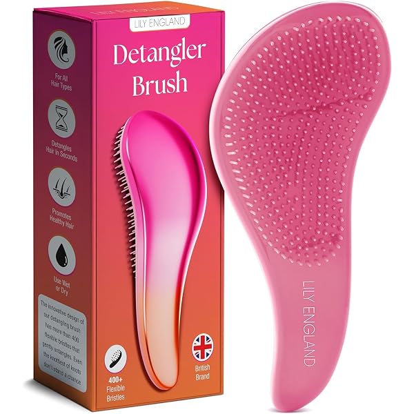 Entwirrbürste Mit Biegsamen Borsten – Mini-Paddelbürste Für Nasse & Trockene Haare, Reduziert Haarbruch, In Rosa