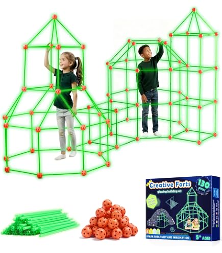 Magnetic Fort Building Panels - Giant Magnet Tiles Fort Building Kits For Kids,Colorful Lightweight DIY Magnetic Playhouse For Children With 16pcs