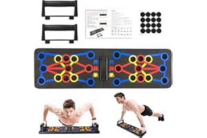Anluomafuy Tabla Flexiones Multifuncional, Tabla de Flexiones Portátil, Flexiones Plegable con Skid-Resistant Mango, Unisexo Tablero para Entrenamiento Muscular y Entrenamiento de Fuerza