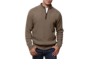 Meilicloth Herren Pullover Half Zip Pullover Winter Warm Strickpullover Männer Arbeitspullover Basic Pulli Winterpullover Half Polo Sweater
