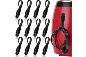 FIADA 12 Organizadores de Cables de Electrodomésticos Envolturas de Alambre Soporte de Cable de Silicona de Cable de Aparatos de Cocina para Cable de Datos Freidora de Aire (Negro)