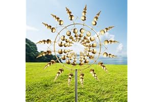 ZFZZC Molino de Viento al Aire Libre, Esculturas eólicas, Molino de Viento de Metal único y mágico, Molino De Viento Dinámico 3D, decoración de jardín de Metal para Patio y jardín