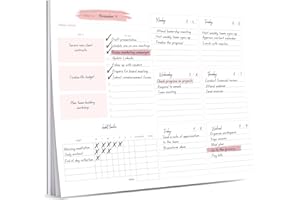 Lamare Bloc-notes hebdomadaire de qualité supérieure non daté pour l'école, la maison et le bureau, la liste de choses à faire et le carnet de planification de la productivité