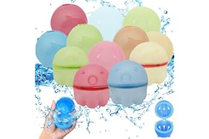 Xiujuers 12 Stück Wasserbomben Wiederverwendbar, Wiederverwendbare Wasserbomben, Wasserbomben Selbstschließend, Wasserbomben Magnetisch, Wasserbomben Mehrweg für Party, Wasserpark, Familienspiel