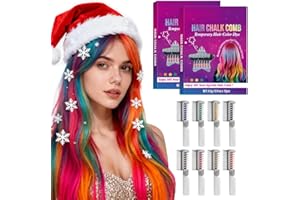 ‎MATAME Festive Fun Hair Chalk Combs,Haarkreide für Mädchen, 8 Farben Haarkreide, Kinder Haarfarbe Auswaschbar, Faschingsschminke Kinder, Haarschmuck Karneval (2PCS)