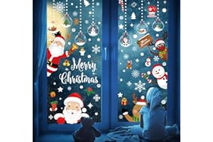 DURINM Natale Vetrofanie Finestra Sticker Addobbi Adesivi PVC Murali Fai da Te Finestra Decorazione Vetrina Wallpaper Adesivi Vetrofanie