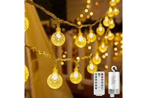 RJEDL Guirnalda Luces Exterior Pilas 4AA Batería,12M 100LED De Luces con 8 Modos IP67 Impermeable,Solar Reemplazable, Enchufe Tres Métodos de Carga Luces de Hada para Exterior e Interior