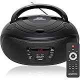 Grouptronics GTCDR-501 Black Portable Stereo CD Player BoomBox And Portable Radio - With USB Port, MP3 Player & AUX IN for Sm