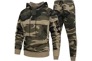 Jamron kamouflage träningsoverall för män set 2 delar huvtröja sweatshirts och joggingbyxor casual sportkläder
