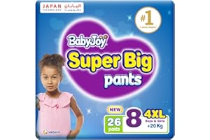 BabyJoy Super Big Pant Style Diapers, Size 8/4XL/+20kg, 26 Count