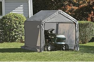 ShelterLogic Folien Zeltgarage Gerätehaus | Grau | 196x180x183 cm