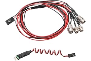 Pxyelec 4 LED Lights Set Headlight Taillight Kit Accessories for Traxxas HSP Tamiya Redcat RC4WD Axial SCX10 RC Car Truck Tank Crawler(2 Red +2 White)