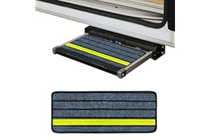 ‎MIMZEMAMZ mimzemamz Wohnmobil Trittstufen Fußmatte, rutschfeste Wohnmobile Fußmatte für Trittstufe, Selbstklebend Teppich Trittstufe Wohnmobil mit Nächtlichen Reflektierenden, 48 x 19 cm, Grau