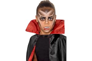 Smiffys Make-Up FX, Kids Vampire Kit, Aqua, Multi- Face Paints, Fangs, Stipple Sponge & Applicators, Cosmetics and Disguises Fancy Dress, Vampire Dress Up Cosmetics & Disguises.