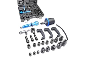 Wvoillty Extracteur D'Injecteurs Pneumatiques Manuels, 27 Pcs- Extracteur D'Injecteurs Diesel, Outil de Démontage Pour Injecteurs Avec 19 Adaptateurs, Compatible Avec Bosch, Delphi, Denso, Siemen