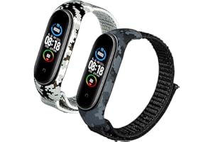 Keecuty Bransoletka kompatybilna z Xiaomi Mi Band 6, Xiaomi Mi Band 5, regulowana, nylonowa, zapasowa, kompatybilna z Xiaomi Mi Band 4/Xiaomi Mi Band 3, dla kobiet i mężczyzn
