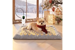 Mora Pets Heizdecke Katze Wärmedecke für Katze Hund Heizmatte 56 x 40.5 cm, 9-Fach heizbar (30-60°C) mit 5 Timer-Modi, Heizkissen für Haustiere, kaufsicherem Kabel, waschbar, Überhitzungsschutz