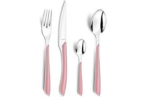 Amefa 2214PHPA10C40 Eclat - Servizio di posate per 6 persone, 24 pezzi, colore: Rosa pastello