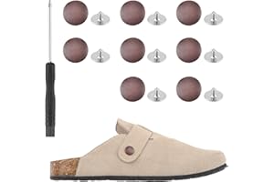 Gosknor 8pz Rivetti di Ricambio per Boston Clogs Scarpe, Facile Installare Bottone Ricambio per Cinturino Compatibile con Boston Footbed Clogs Scarpe con Viti Cacciavite per Uomo Donna (Bronzo Rosso)
