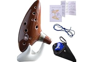 WSNDM Okarinas, 12 Loch Alto C Legende von Zelda Okarina, mit Schutztasche, Halterung, Umhängeband und Liedblatt, für Anfänger geeignet und Liebhaber von Musikinstrumenten (Braun）