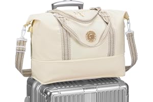 SPAHER Bolsa de Viaje 40x20x25 Ryanair Easyjet Vueling Ampliable Maleta Cabina Bolsos de Viaje Cabina Avión Equipaje de Mano Impermeable para Sport Gym Weekend Pernocte Hospital Mujer Hombres Beige