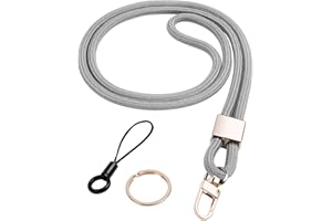 Vicloon Smycz na szyję, smycz na szyję, smycz na szyję, smycz na szyję, smycz z metalowymi breloczkami i smyczą do telefonu, odpinane smycze do uchwytu na identyfikator, klucze, telefon