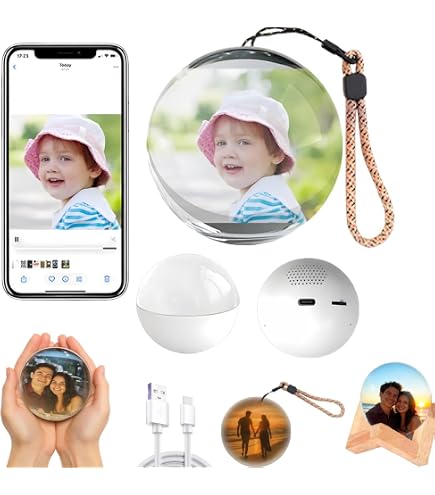 Sfera Di Cristallo Digitale 2,7 Pollici - Display LED Per Foto E Video, Regalo Personalizzato Per Anniversari, Compleanni E Matrimoni
