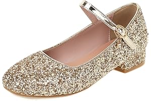 Lroey Reoly Merceditas de Mujer con Tacón En Bloque, Bombas de Tacón Bajo Punta Rojoonda Hebilla Zapatos de Fiesta Casual, Talla 31-48